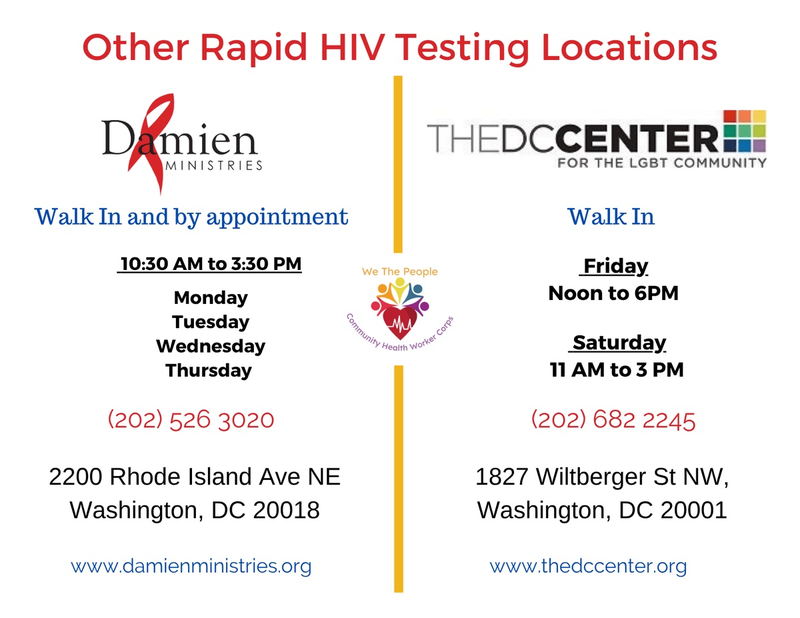Other Rapid HIV Testing Locations - Damien Ministries and The DC Center